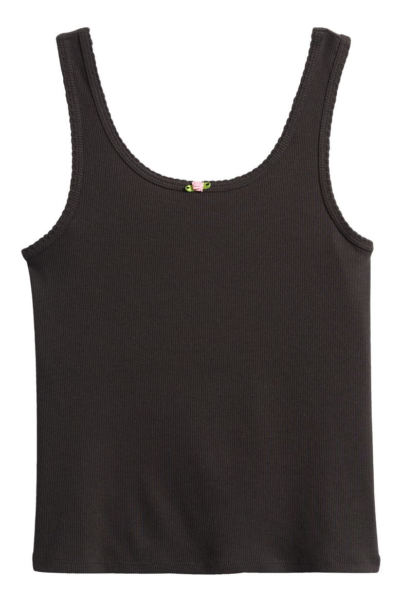 Kids' Sweet Rose Rib Tank, Main, color, BLACK RAVEN
