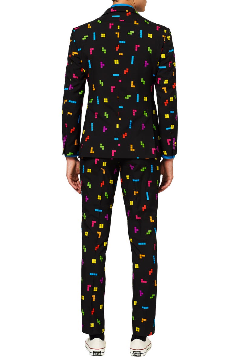 OppoSuits Tetris<sup>®</sup> Two Button Notch Lapel Suit, Alternate, color, Black