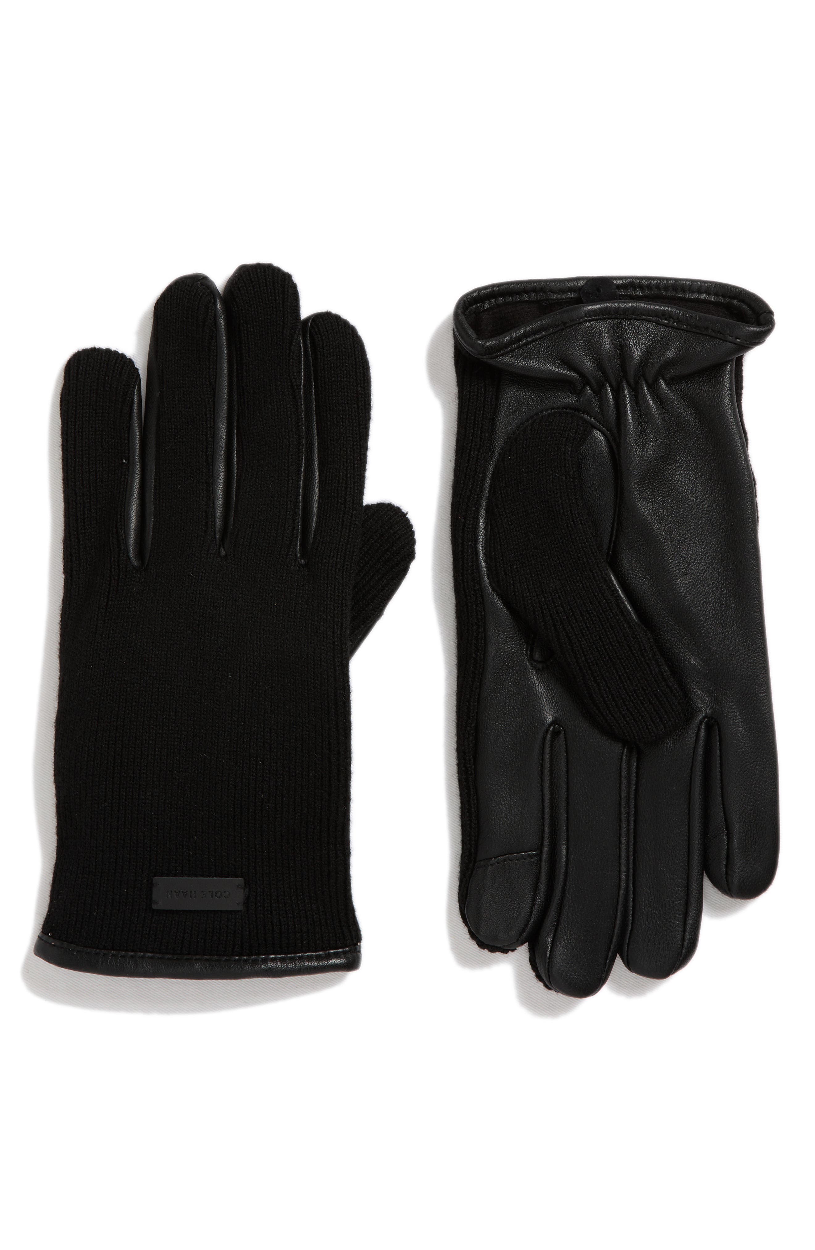 Cole Haan Heritage Leather & Knit Gloves
