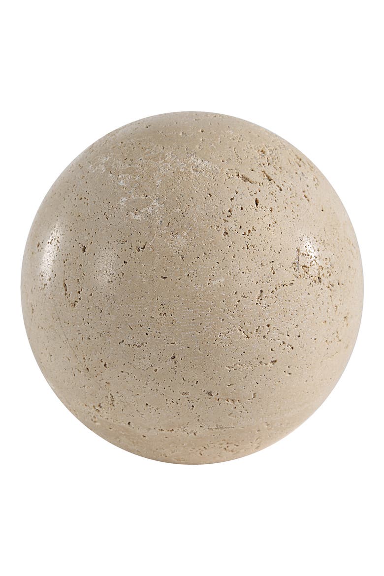 Travertine Decorative Ball, Main, color, BEIGE