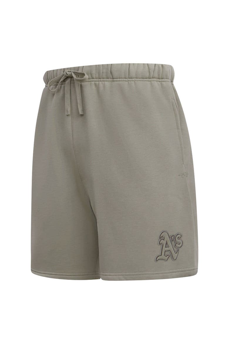 Men's Pro Standard Pewter Oakland Athletics Neutral Fleece Shorts, Alternate, color, Pewter
