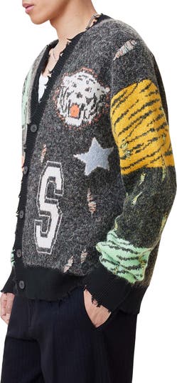 AllSaints Akki Distressed Oversize Cardigan | Nordstrom
