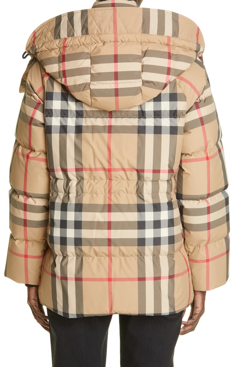Burberry Broadwas Check Down Puffer Jacket with Removable Hood, Alternate, color, 