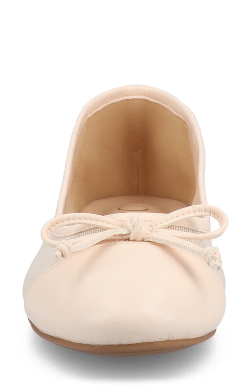 Shop Journee Collection Kaiah Ballet Flat In Mesh/blush