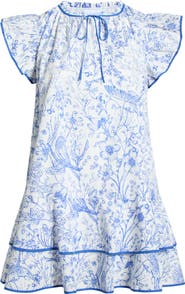 SUGARLIPS Eve Floral Taris Ruffe Cotton Minidress
