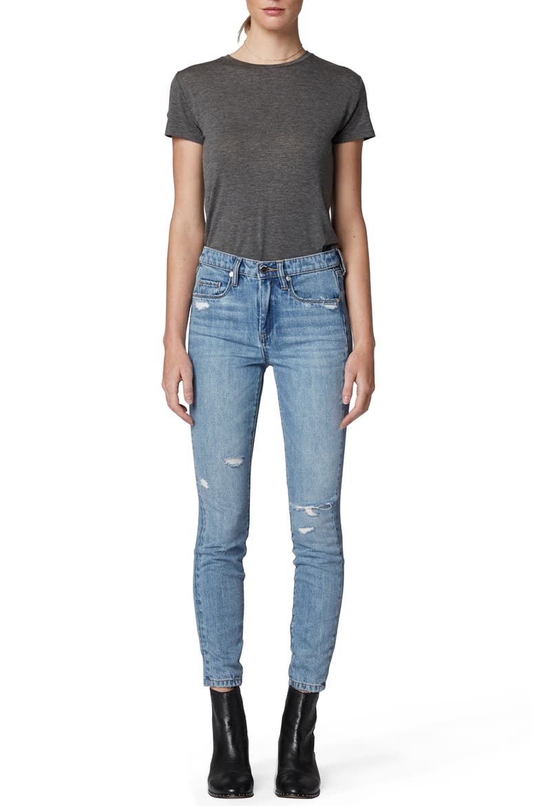The Bond Distressed Jeggings, Alternate, color, HYBRID LIGHT WASH