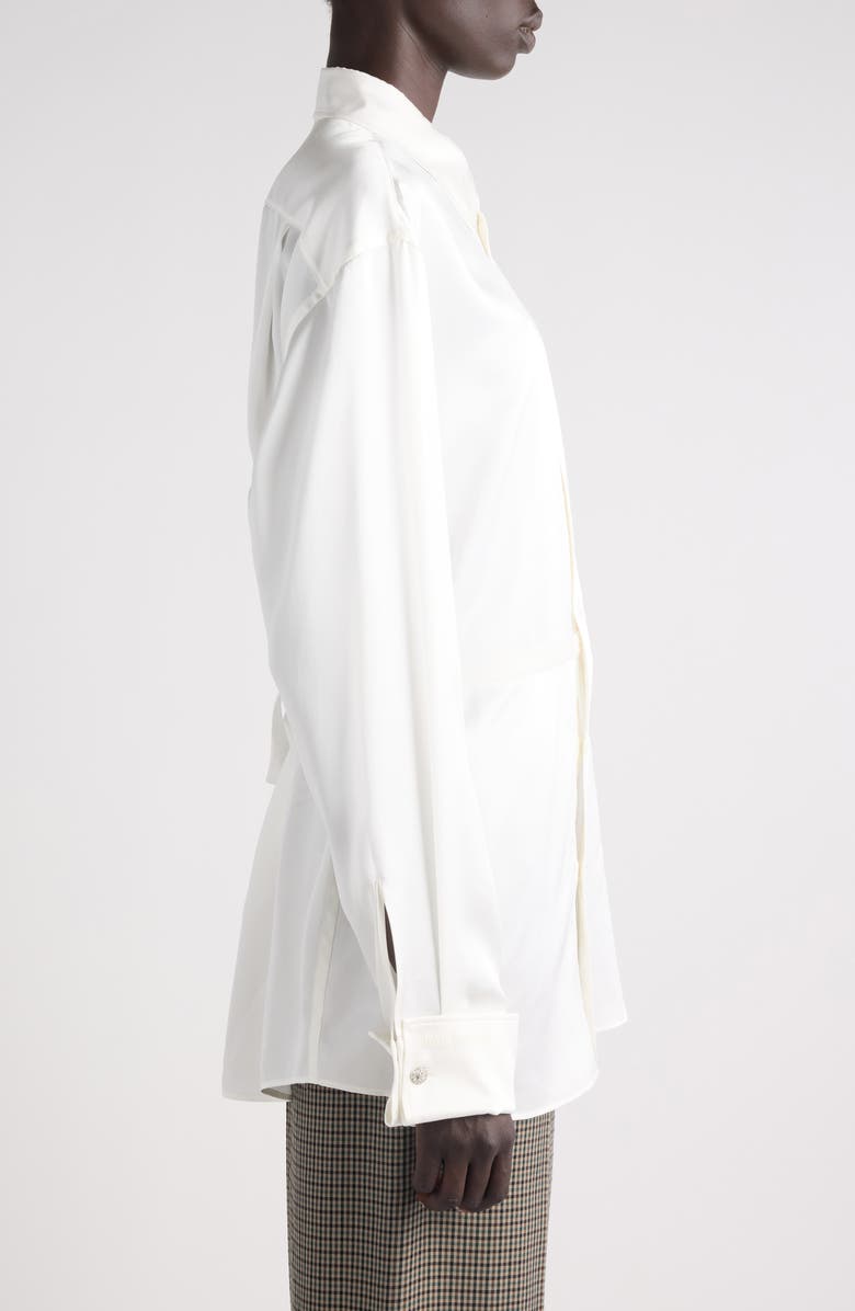 Balenciaga Silk Blend Wrap Shirt, Alternate, color, 9002 Ivory
