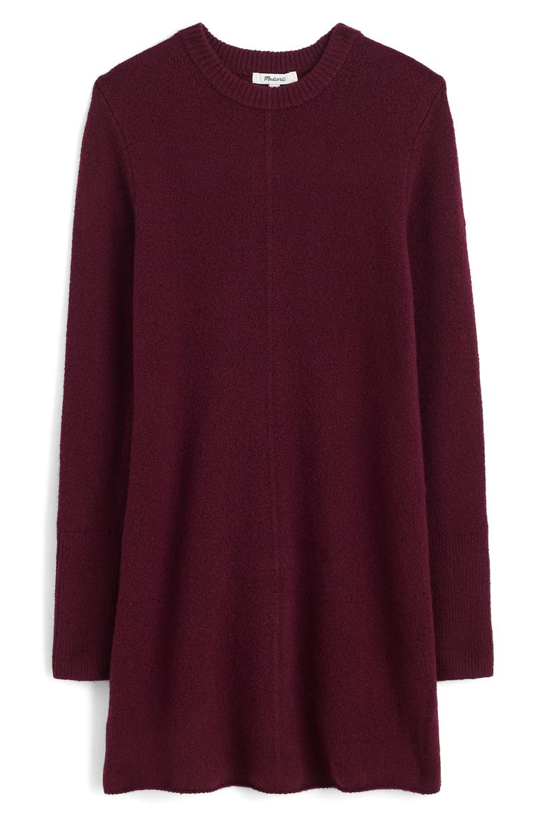 Long Sleeve Sweater Minidress, Alternate, color, DARK POMEGRANTE