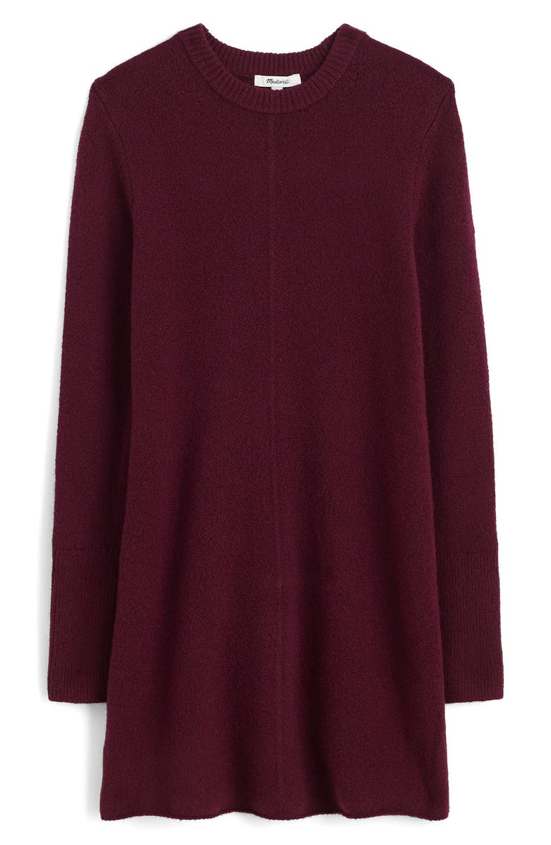 Madewell Long Sleeve Sweater Minidress, Alternate, color, Dark Pomegrante