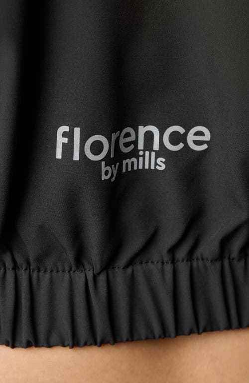 Florence By Mills Front Zip Hooded Crop Track Jacket In Black