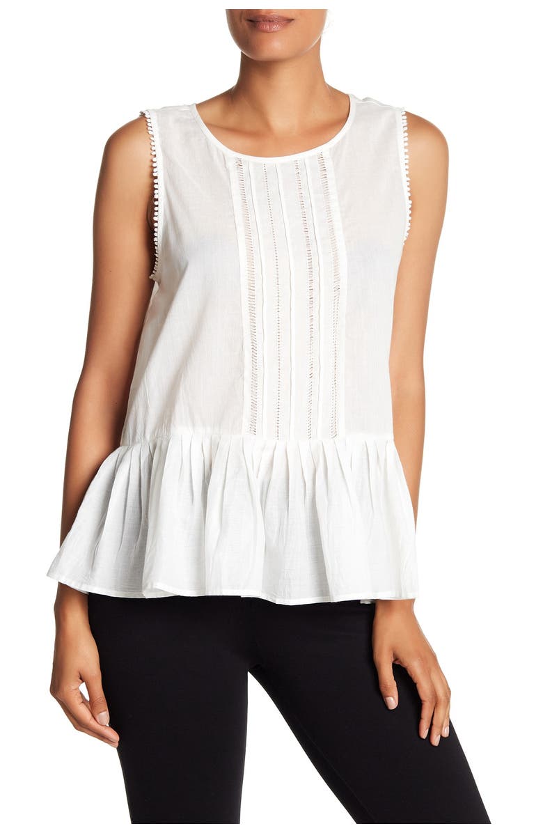 Velvet by Graham & Spencer Cotton Voile Peplum Blouse, Main, color,