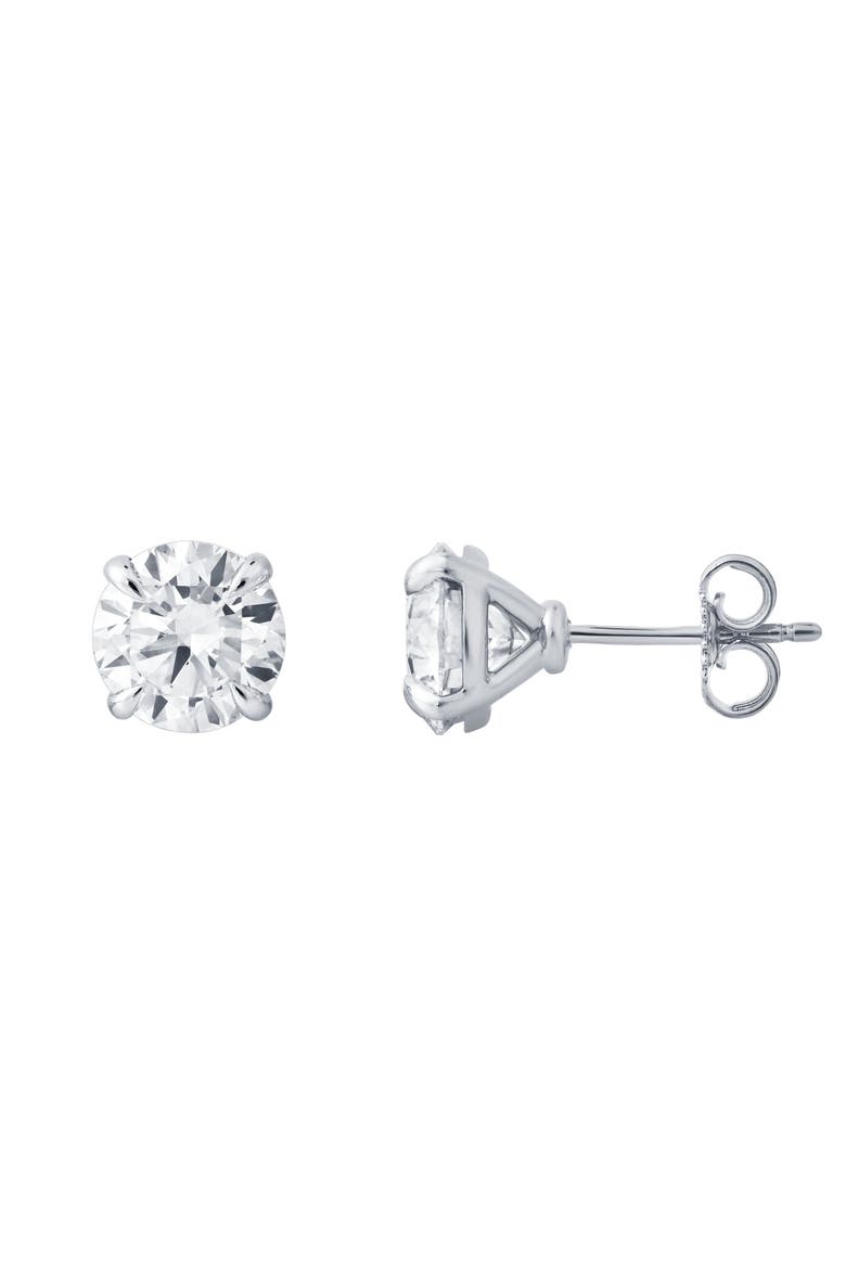 Nisara 3.5 Ct TW Lab Grown Round Diamond Studs 14K Gold Earrings, Alternate, color, 14K White Gold