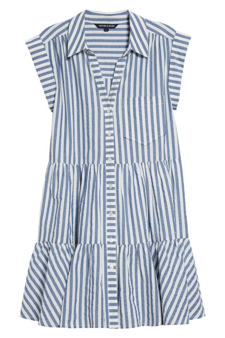 Trisha Stripe Cotton Shirtdress, Alternate, color, BLUE/ WHITE