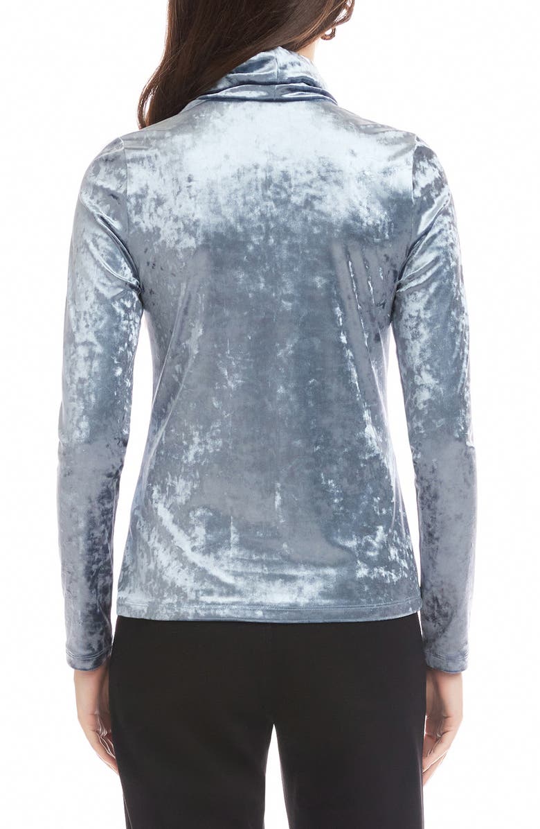 FIFTEEN TWENTY Gwen Crushed Velvet Mock Neck Top, Alternate, color, Ice Blue