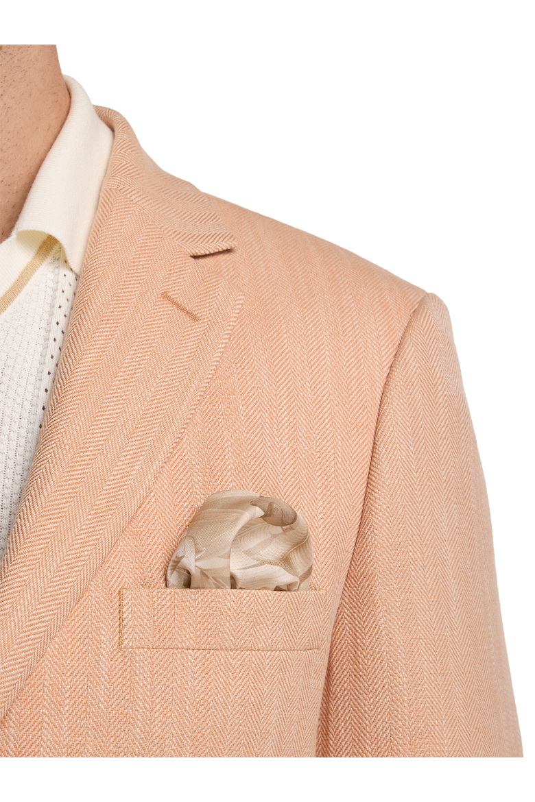 Cotton Blend Herringbone Single Breasted Notch Lapel Sport Coat, Alternate, color, Melon