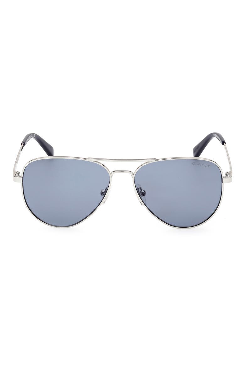 Pilot Sunglasses, Main, color, SHINY LIGHT RUTHENIUM / BLUE