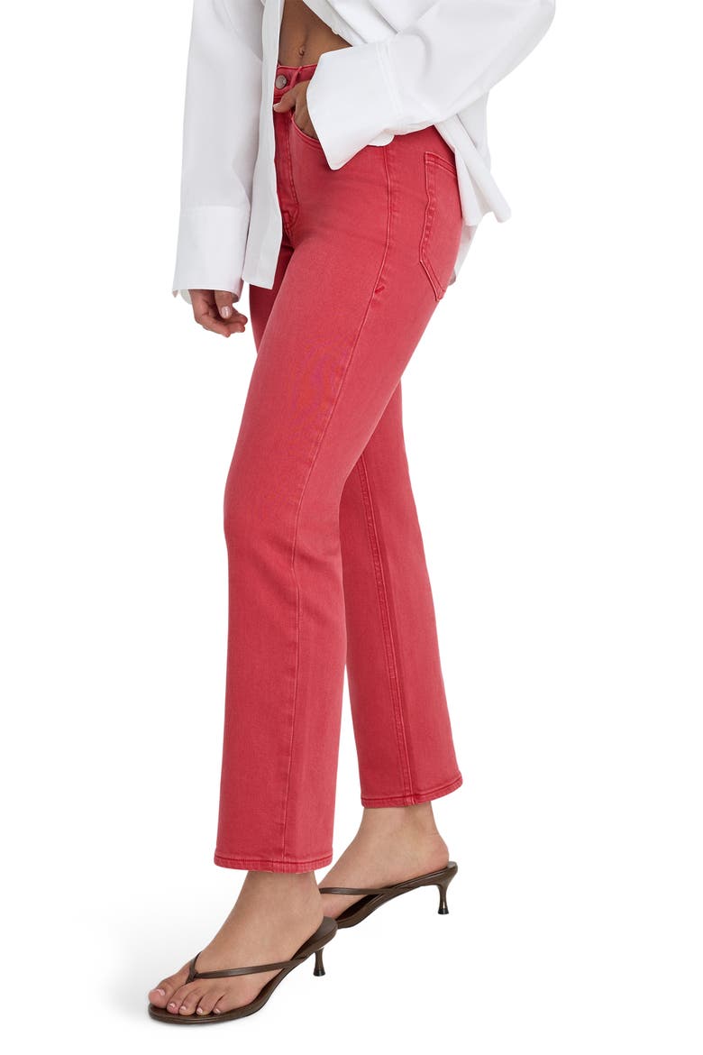 Good Icon Ankle Slim Straight Leg Jeans, Alternate, color, CHERRY RED