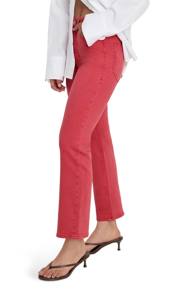 Good American Good Icon Ankle Slim Straight Leg Jeans, Alternate, color, Cherry Red