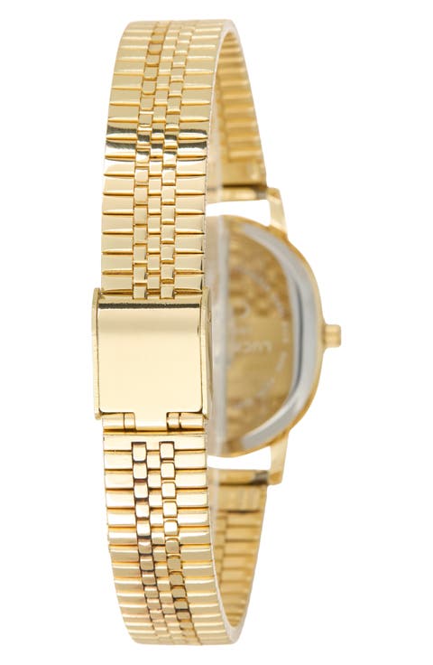 Two Tone Oval Analog Bracelet Watch, 28mm x 38mm