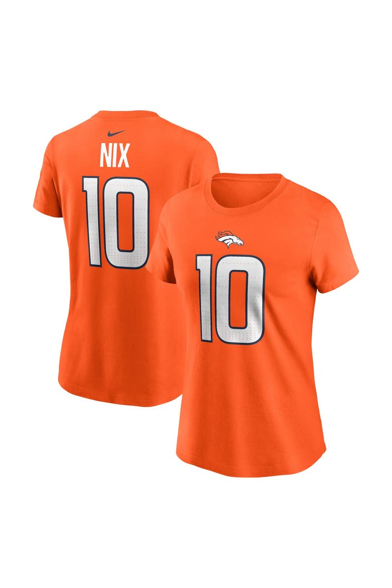Women's Nike Bo Nix Orange Denver Broncos  Name & Number T-Shirt, Main, color, Orange