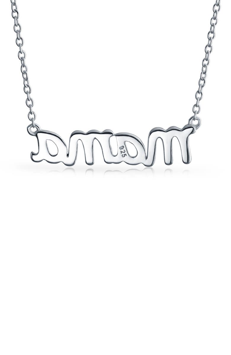 BLING JEWELRY Sterling Silver 'Mama' Station Necklace, Alternate, color, 