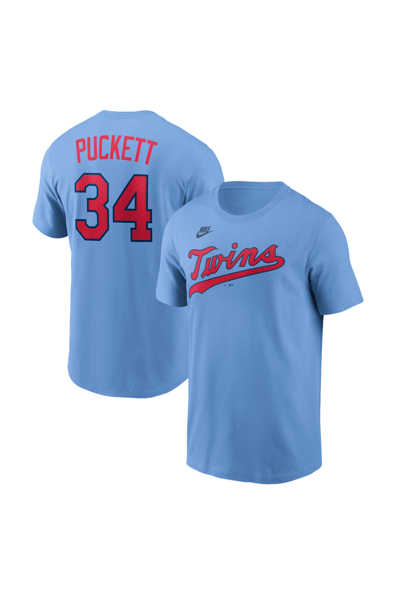 Men's Nike Kirby Puckett Light Blue Minnesota Twins Cooperstown Collection Name & Number T-Shirt, Main, color, Light Blue