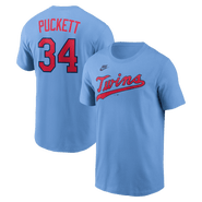 Nike Men's Nike Kirby Puckett Light Blue Minnesota Twins Cooperstown Collection Name & Number T-Shirt