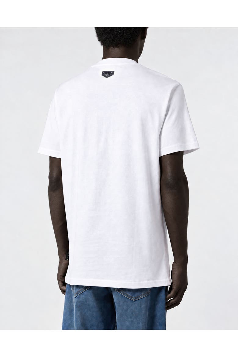 T-Shirt Round Neck Ss Skull Men, Alternate, color, white