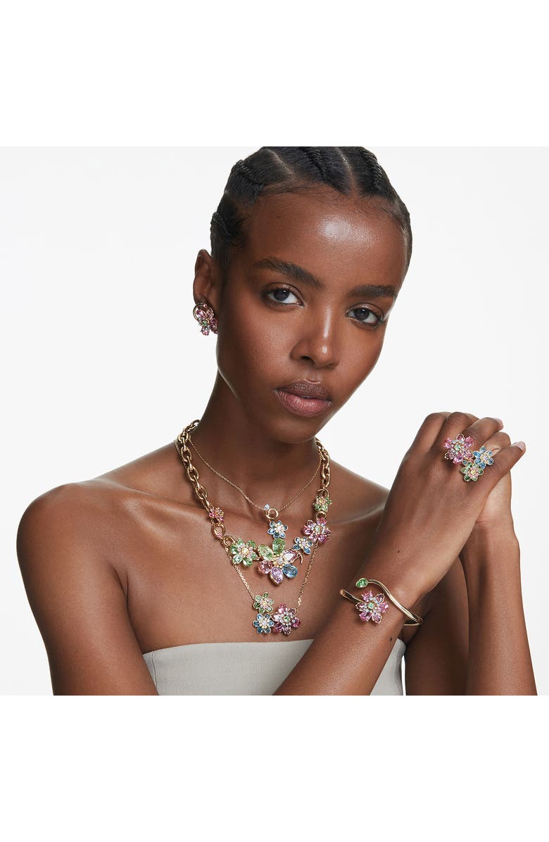 Swarovski Idyllia Floral Pendant Necklace, Alternate, color, Multi