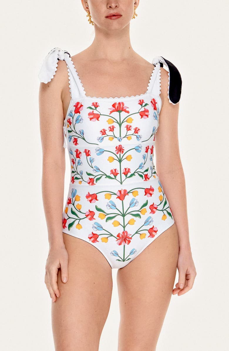 Jessie Zhao New York Day/Night Glow Reversible One-Piece Swimsuit, Alternate, color, Black