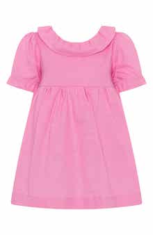 TINY TRIBE Puff Sleeve Cotton & Linen Babydoll Dress