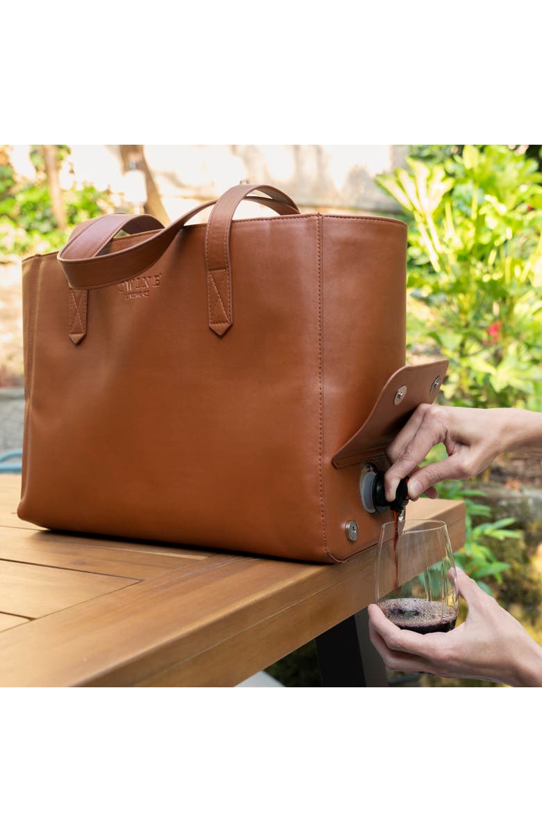 TWINE Insulated Wine Tote, Alternate, color, Brown