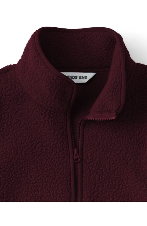 Lands' End Plus Size Half Zip Cozy High Pile Fleece Pullover In Burgundy