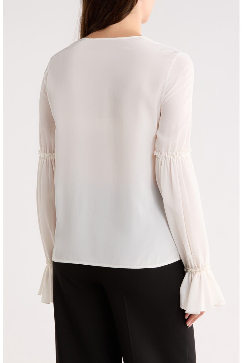 Long Sleeve Silk Button-Up Shirt, Alternate, color, IVORY
