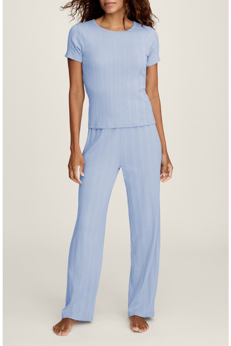 Pima Cotton Pointelle T-Shirt, Alternate, color, BLUE