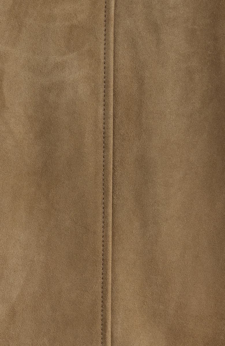 BOSS Maparo Goatskin Suede & Cotton Blend Knit Jacket, Alternate, color, Open Brown