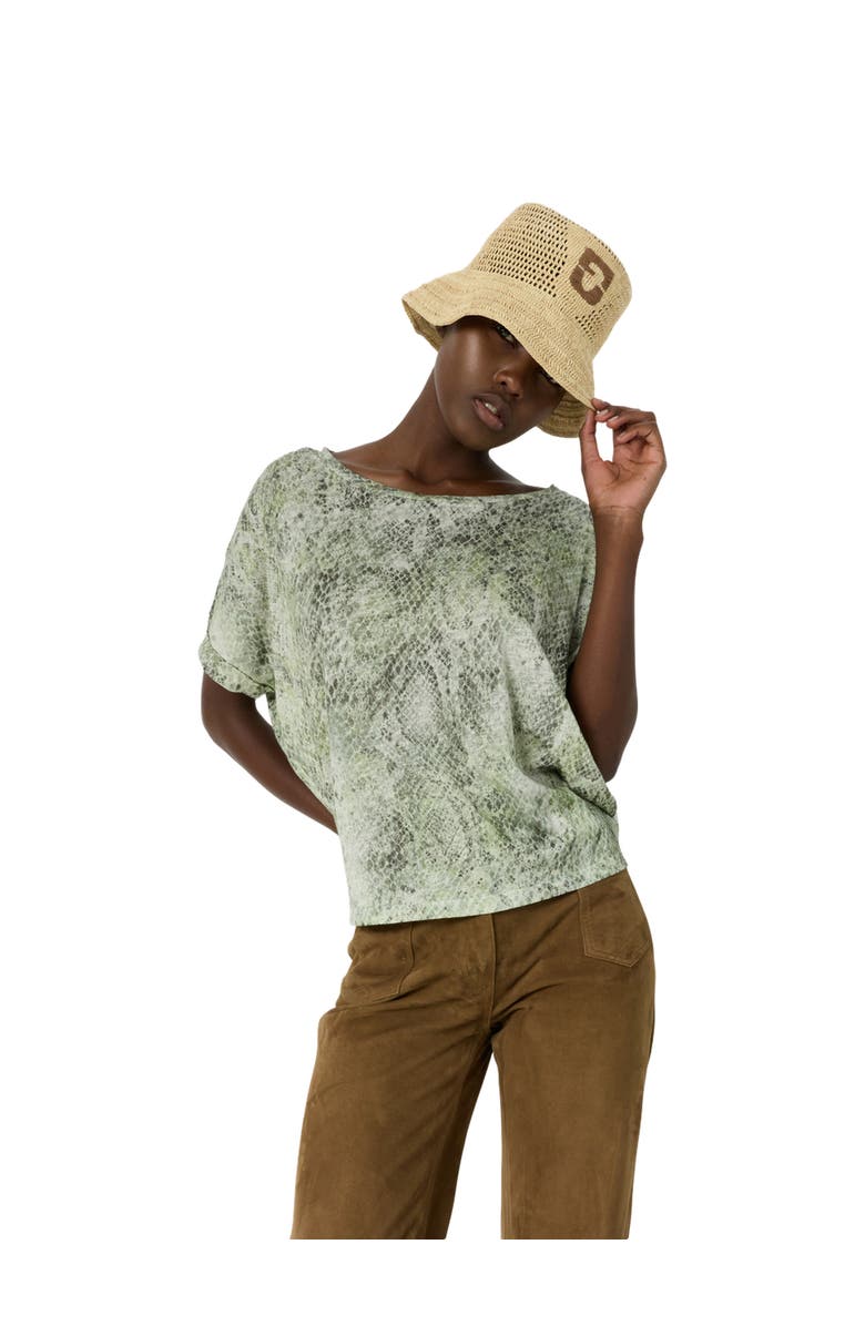 GERARD DAREL Mariel Snakeskin Print T-Shirt, Main, color, Khaki Green