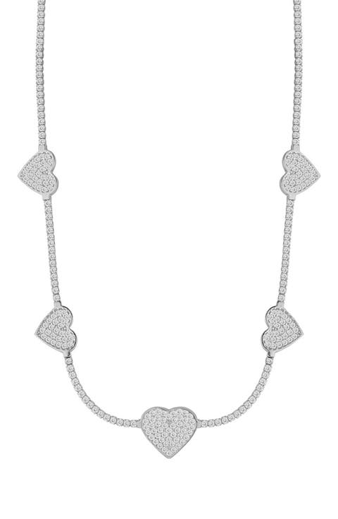 Heart Tennis Choker Necklace
