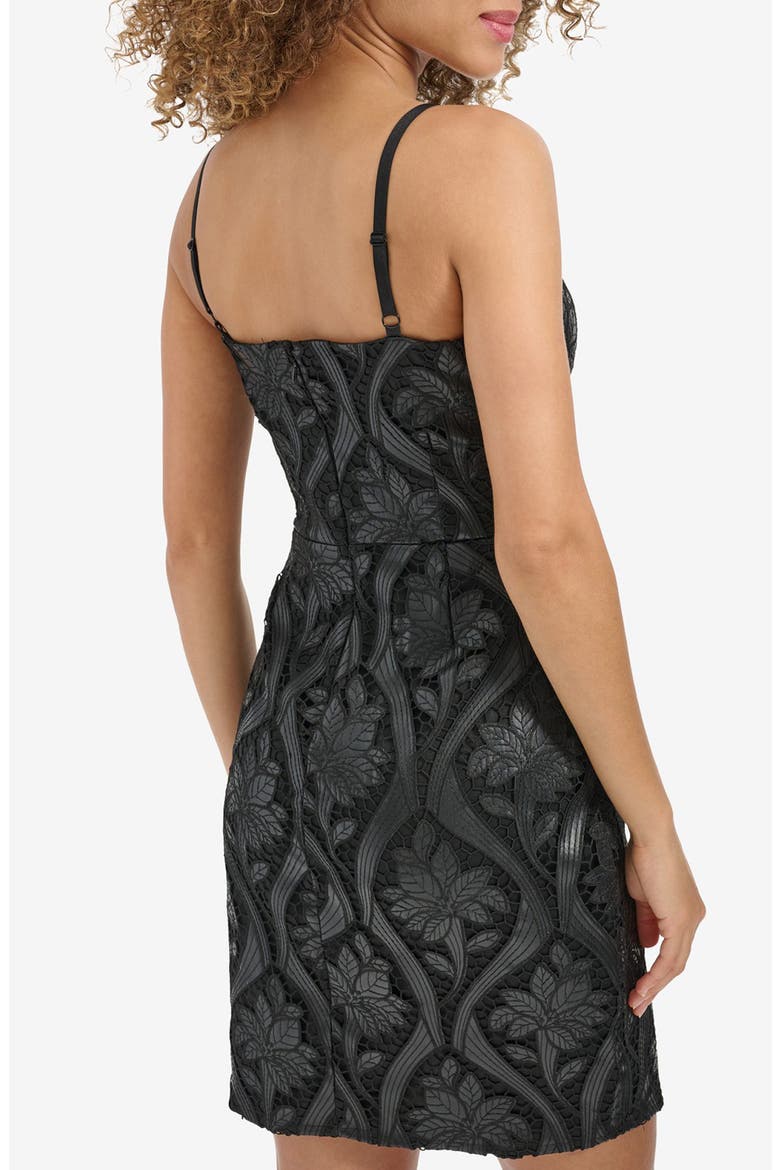 Embroidered Lace Minidress, Alternate, color, BLACK