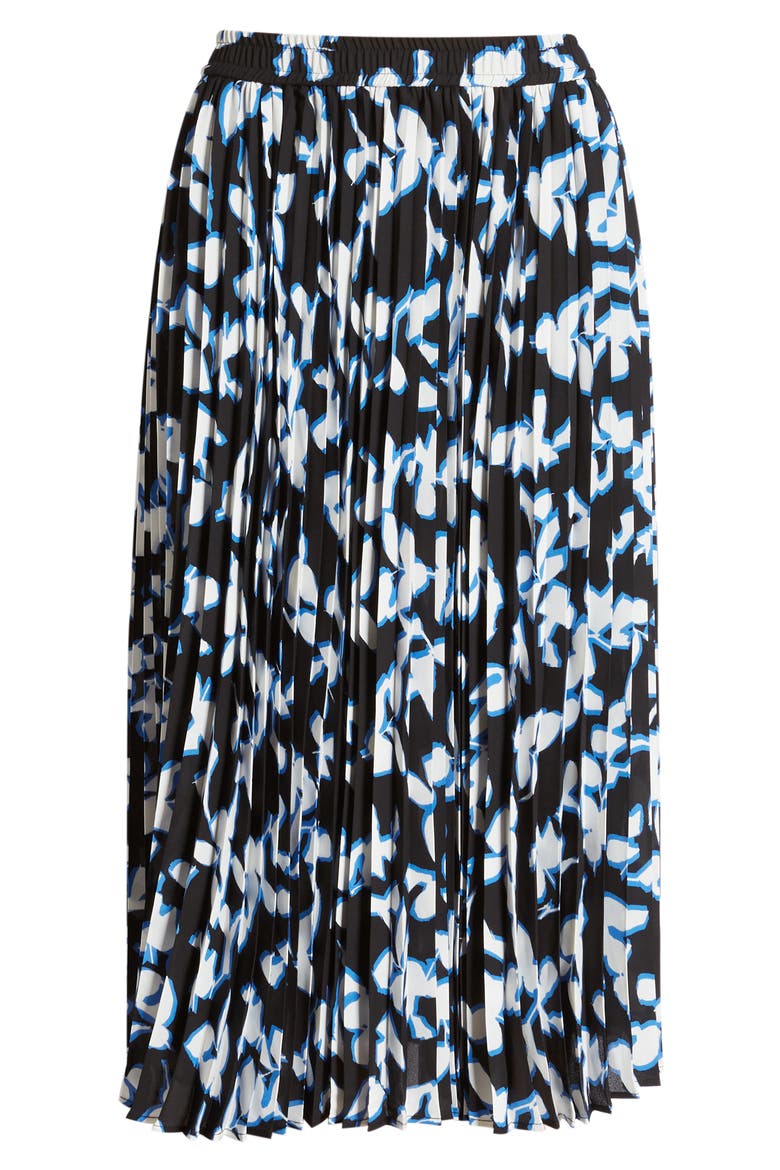 Pleated Chiffon Skirt, Main, color, BLACK FLORAL