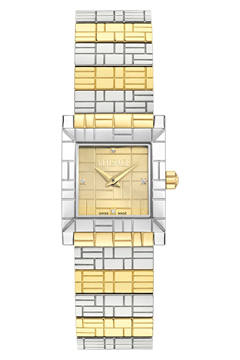 Mosaic Diamond Bracelet Watch, 22mm, Main, color, TWO TONE