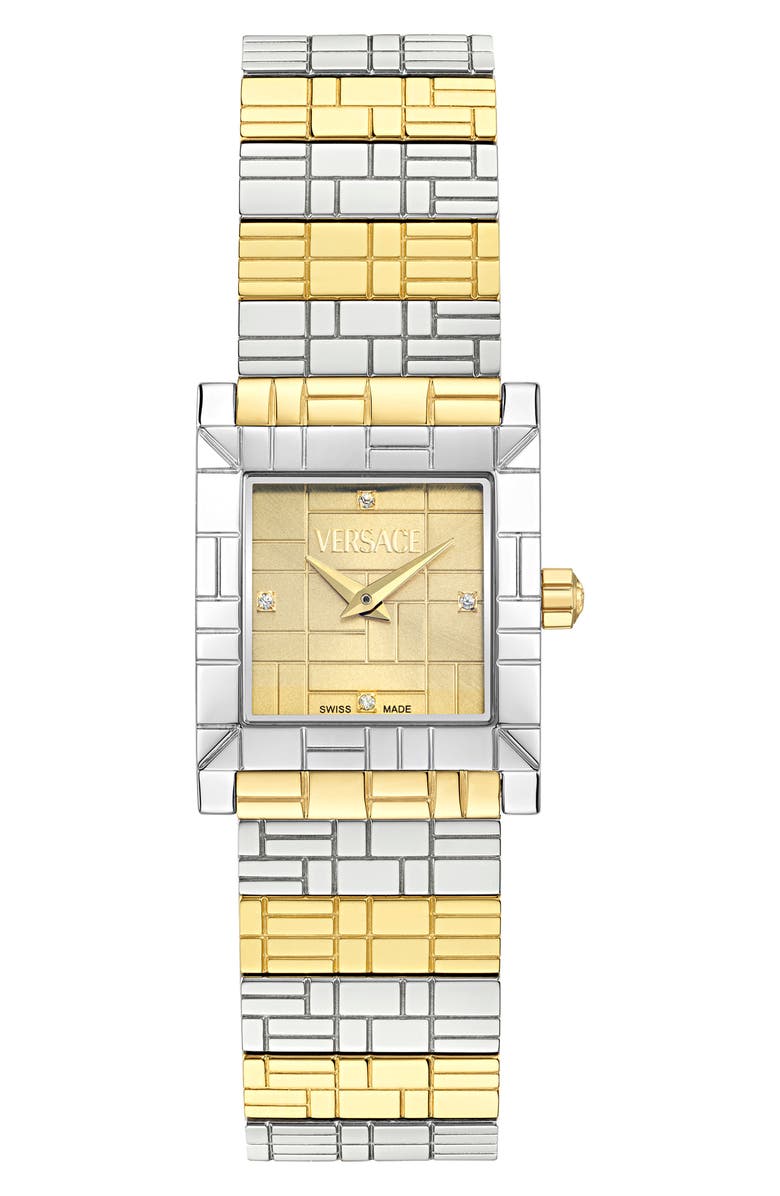 Versace Mosaic Diamond Bracelet Watch, 22mm, Main, color,