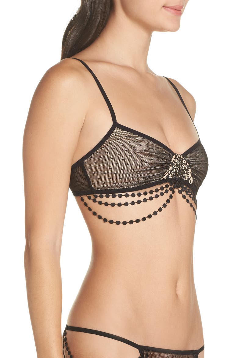 Jewel Fringe Bralette, Alternate, color, BLACK