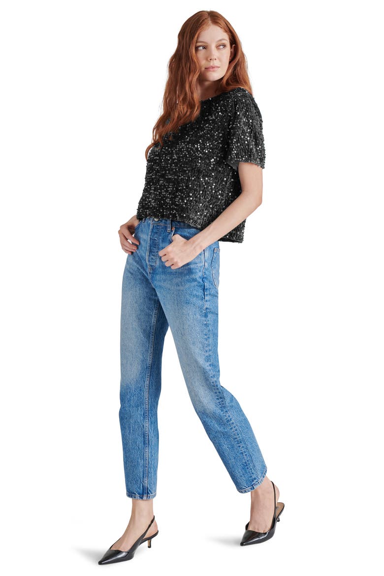 Cressa Sequin T-Shirt, Alternate, color, BLACK