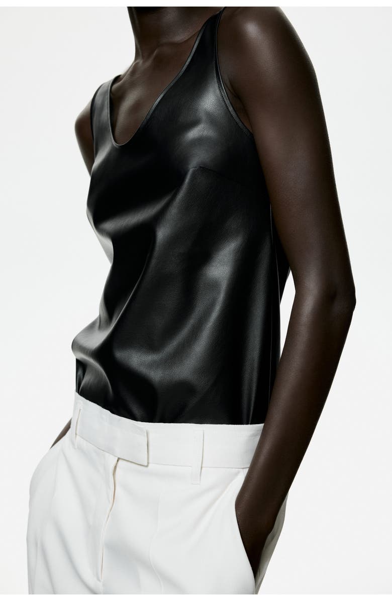 H&M Coated Vest Top, Alternate, color, Black