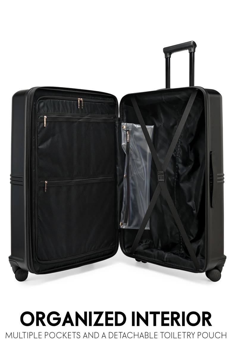 Expedition 3 Piece Expandable Polycarbonate Spinner Luggage Set, Alternate, color, Black