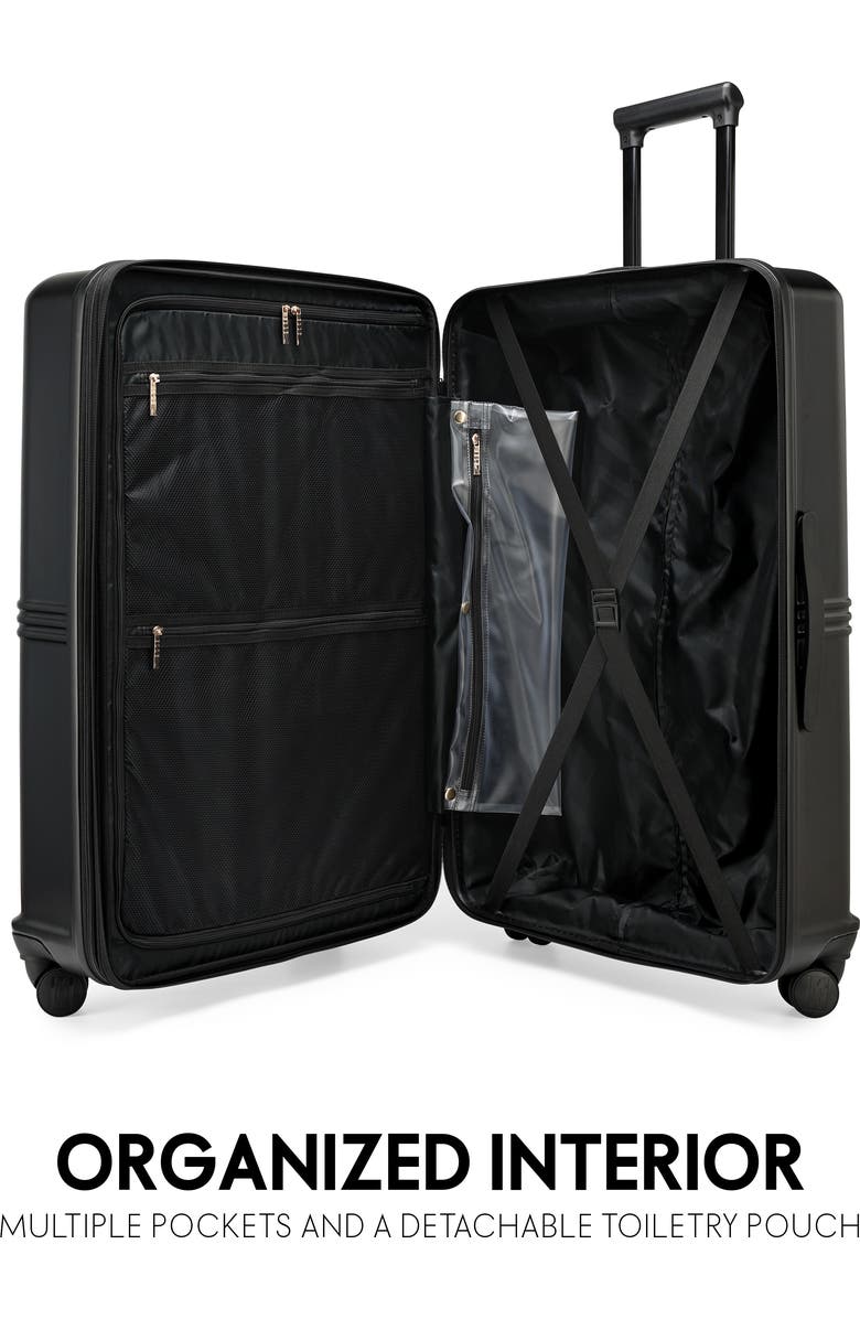 ELLE Expedition 3 Piece Expandable Polycarbonate Spinner Luggage Set, Alternate, color, Black