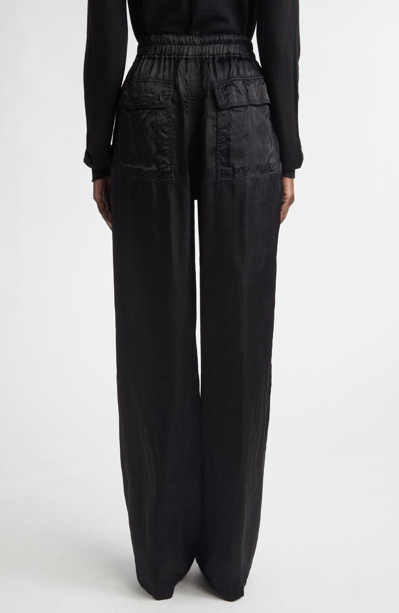 Rick Owens Dietrich Satin Drawstring Pants, Alternate, color, Black
