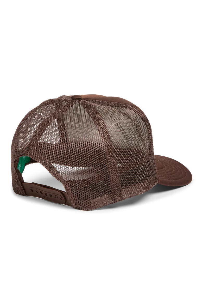 Fireside Chats Patch Trucker Hat, Alternate, color, BROWN