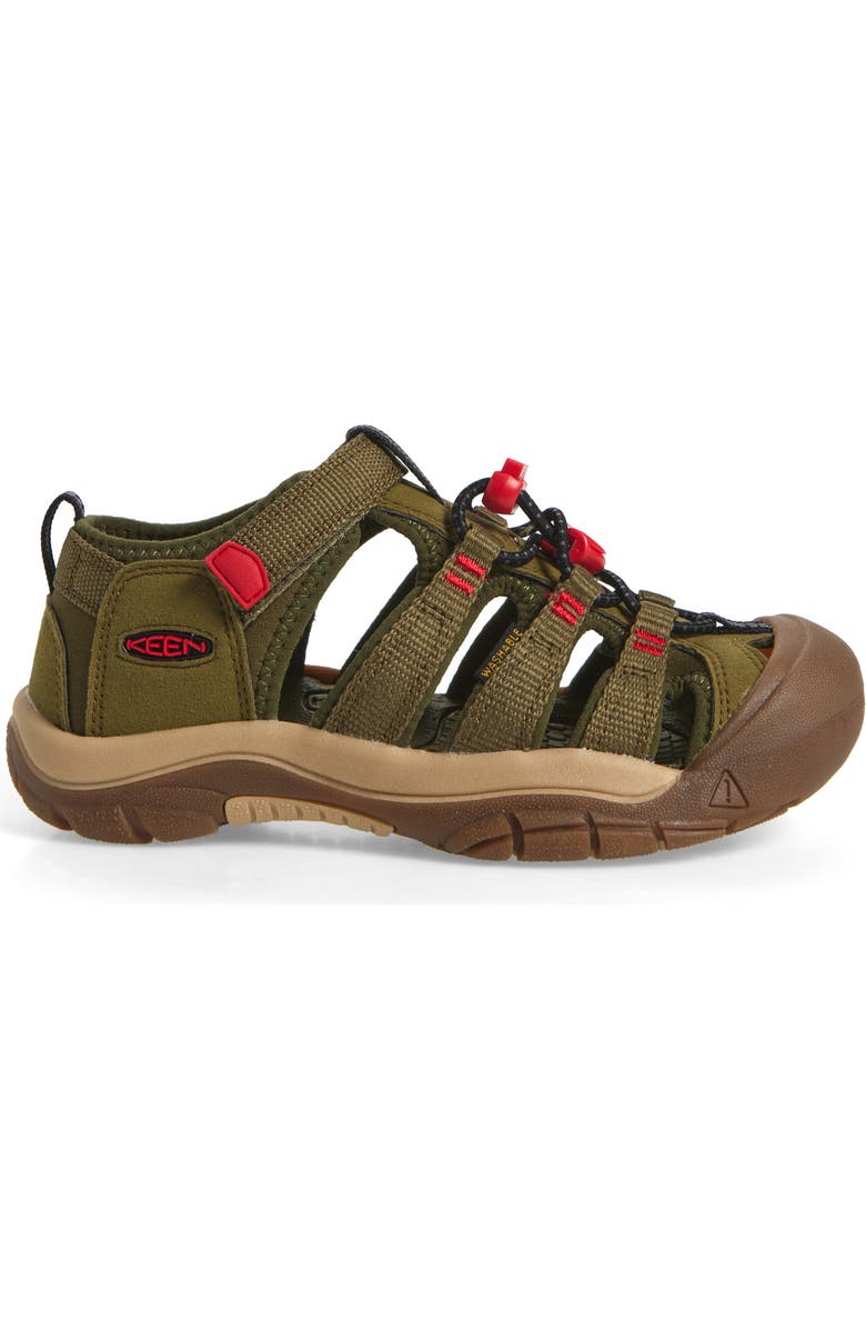 KEEN Kids' Newport H2 Water Friendly Sandal, Alternate, color, Martini Olive/ Aura Orange